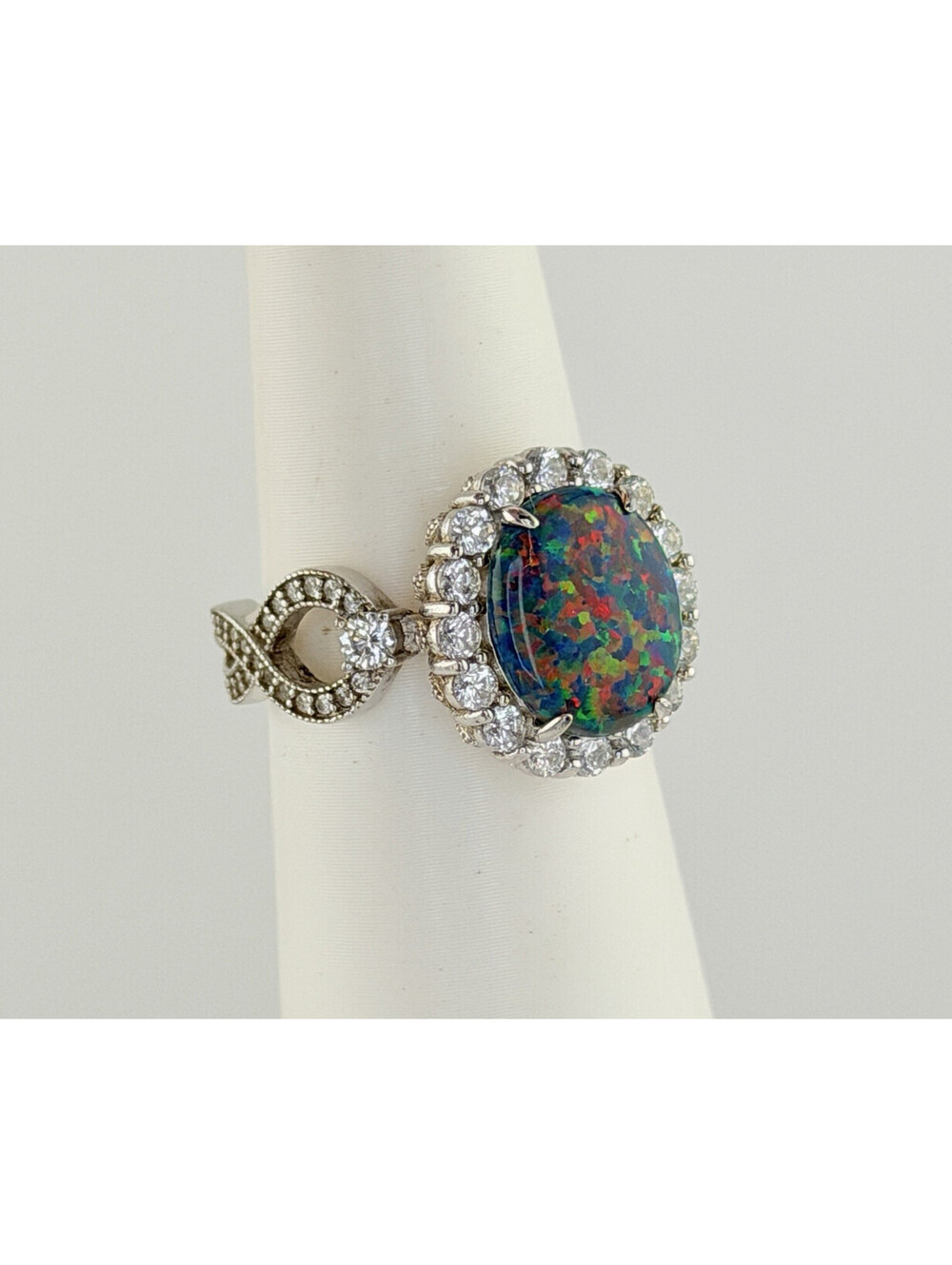 Bomb Party Sz 8 "The 2424 Unicorn" Black Fire Opal .925 Sterling RBP2424 RETRO